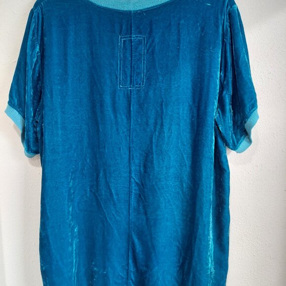 Johnny Was Dark Blue Velvet Top Tunic Rayon Silk Size Medium - Picture 5 of 9